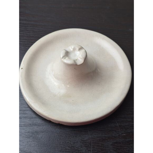 Crock Pottery Replacement Lid 5.75" D White Stoneware American Canning - Picture 7 of 9